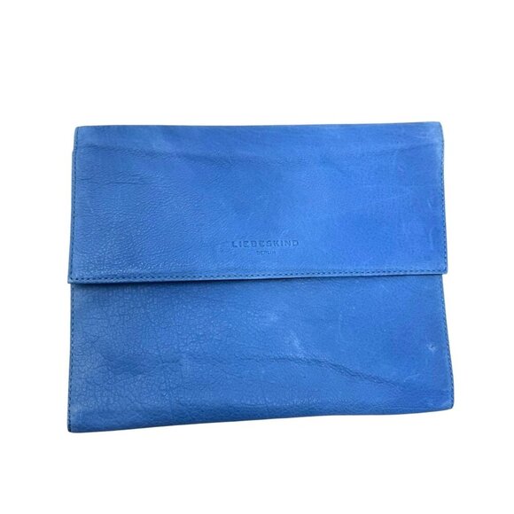 Liebeskind Berlin Blue leather padfolio portfolio agenda planner organizer - Picture 1 of 9